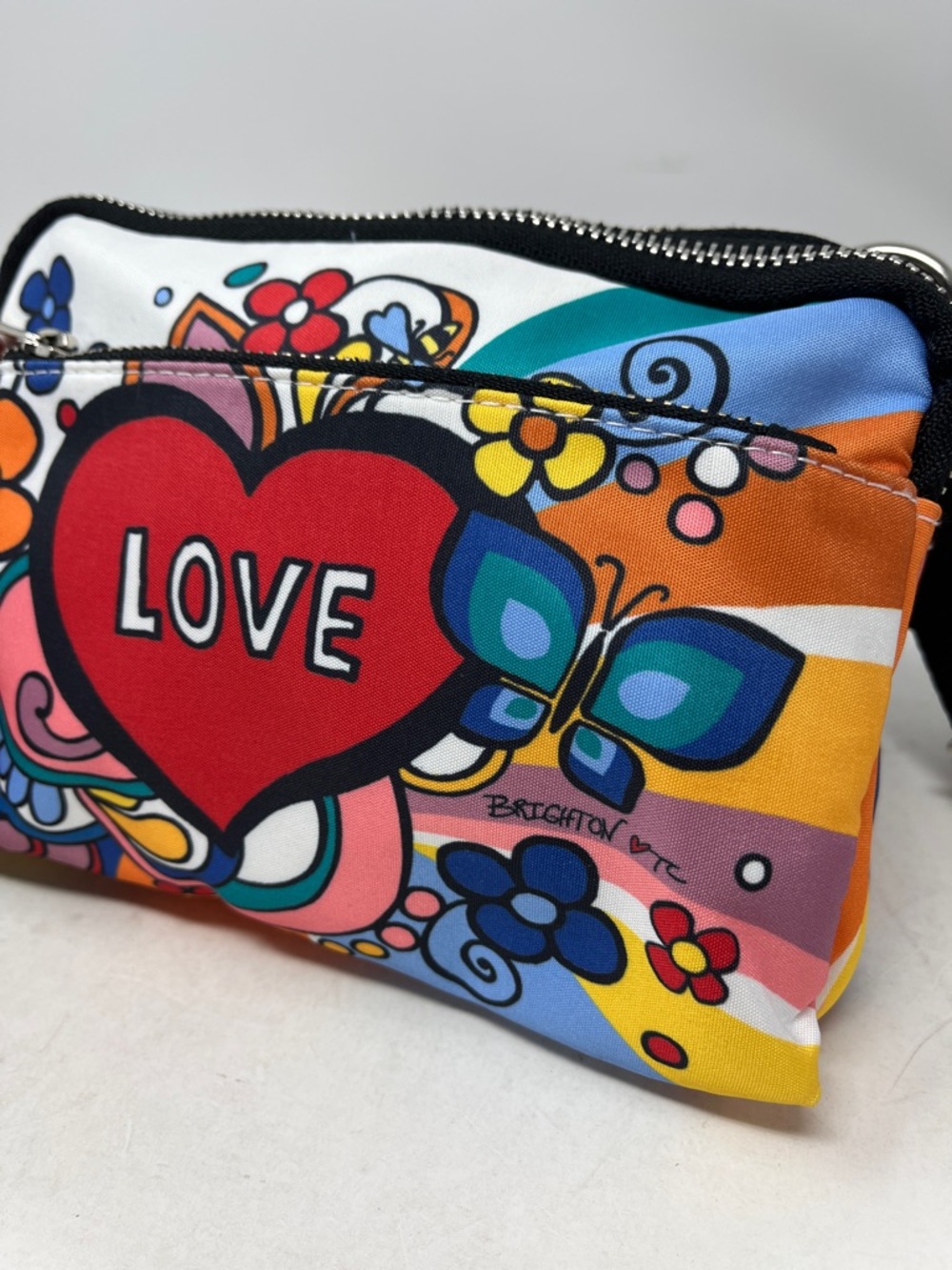 BRIGHTON POWER OF LOVE CROSSBODY BELT BAG COLORFUL ARTISTS COLLAB GRAPHIC - Picture 5 of 16